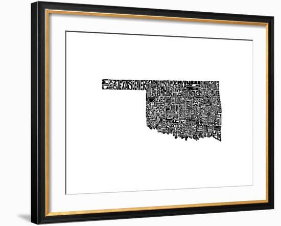 Typographic Oklahoma-CAPow-Framed Art Print