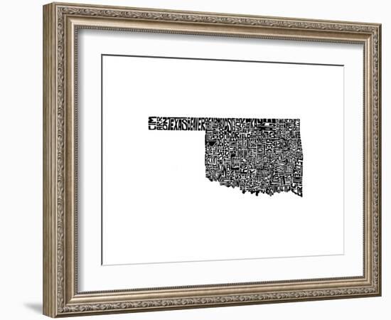 Typographic Oklahoma-CAPow-Framed Art Print