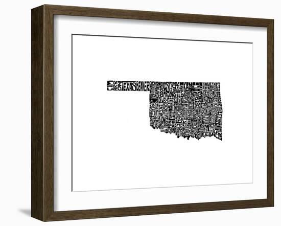 Typographic Oklahoma-CAPow-Framed Art Print