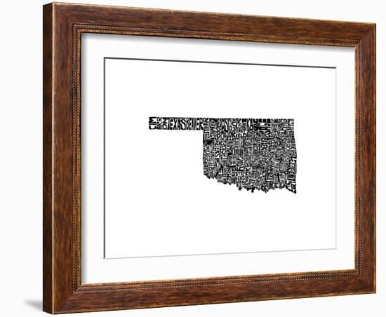 Typographic Oklahoma-CAPow-Framed Art Print