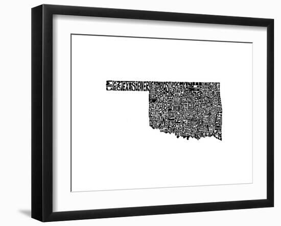 Typographic Oklahoma-CAPow-Framed Art Print