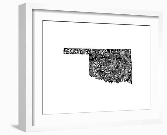 Typographic Oklahoma-CAPow-Framed Art Print