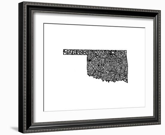 Typographic Oklahoma-CAPow-Framed Art Print