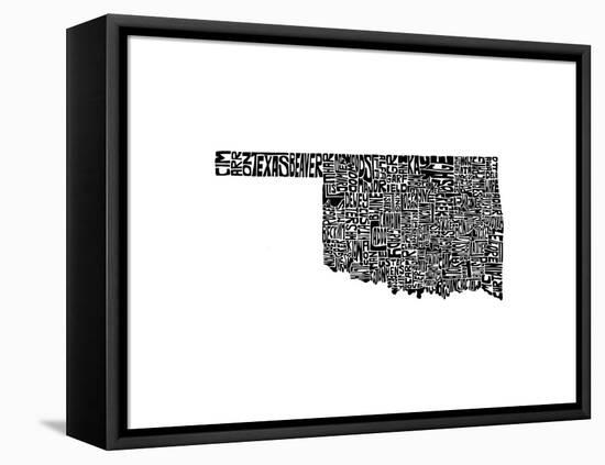 Typographic Oklahoma-CAPow-Framed Stretched Canvas