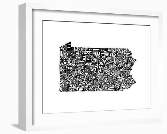 Typographic Pennsylvania-CAPow-Framed Art Print