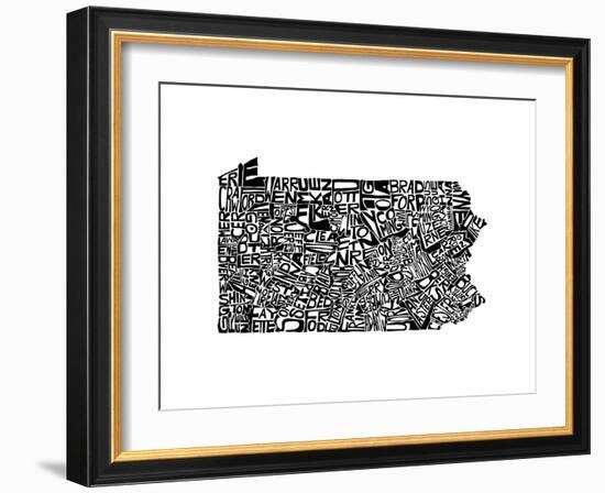 Typographic Pennsylvania-CAPow-Framed Art Print