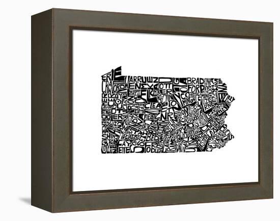 Typographic Pennsylvania-CAPow-Framed Stretched Canvas