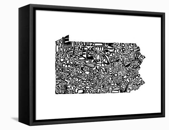 Typographic Pennsylvania-CAPow-Framed Stretched Canvas