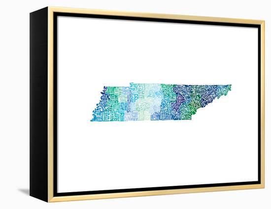 Typographic Tennessee Cool-CAPow-Framed Stretched Canvas