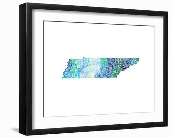Typographic Tennessee Cool-CAPow-Framed Art Print