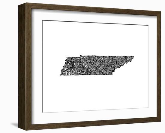 Typographic Tennessee-CAPow-Framed Art Print