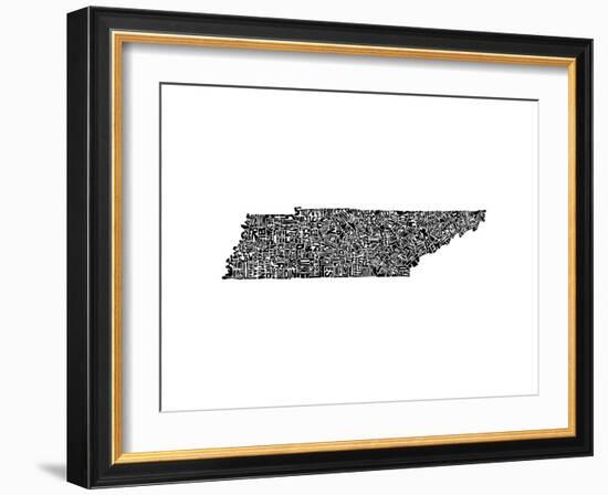 Typographic Tennessee-CAPow-Framed Art Print