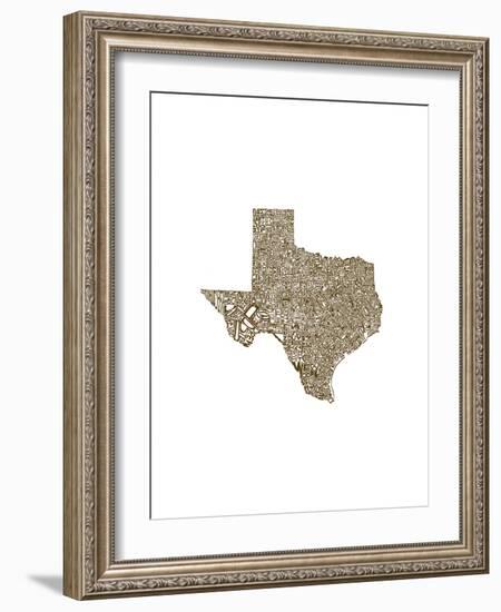 Typographic Texas Brown-CAPow-Framed Art Print