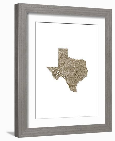 Typographic Texas Brown-CAPow-Framed Art Print