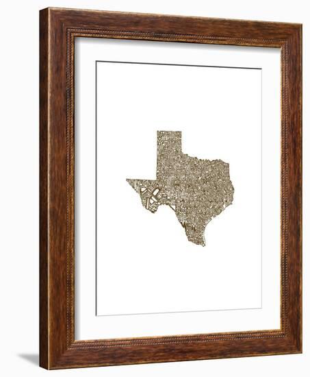 Typographic Texas Brown-CAPow-Framed Art Print