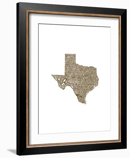 Typographic Texas Brown-CAPow-Framed Art Print