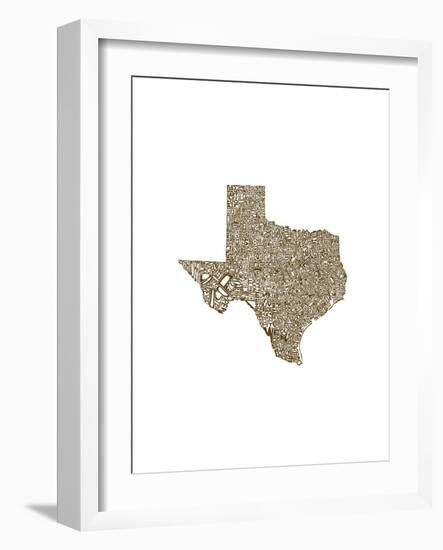 Typographic Texas Brown-CAPow-Framed Art Print