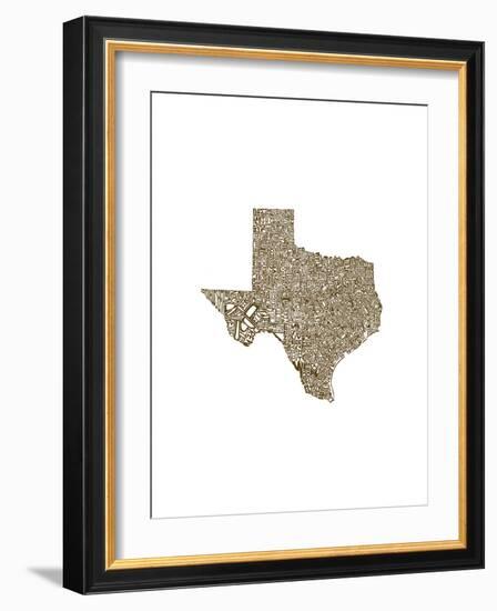 Typographic Texas Brown-CAPow-Framed Art Print