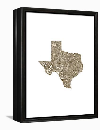 Typographic Texas Brown-CAPow-Framed Stretched Canvas