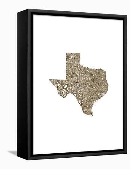 Typographic Texas Brown-CAPow-Framed Stretched Canvas