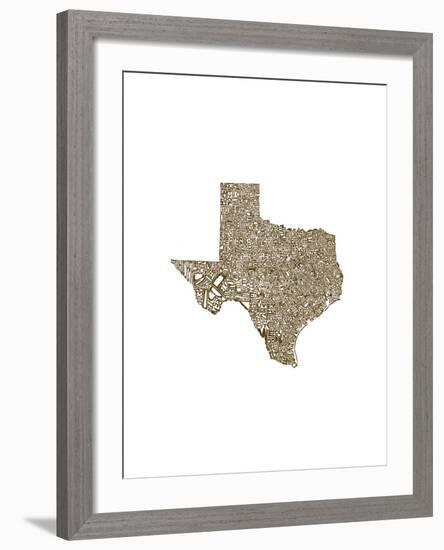 Typographic Texas Brown-CAPow-Framed Art Print