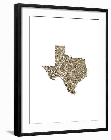 Typographic Texas Brown-CAPow-Framed Art Print