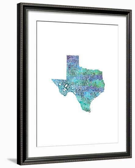 Typographic Texas Cool-CAPow-Framed Art Print