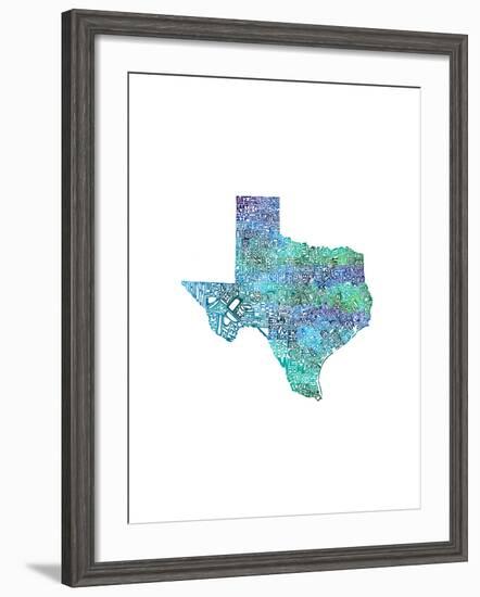 Typographic Texas Cool-CAPow-Framed Art Print