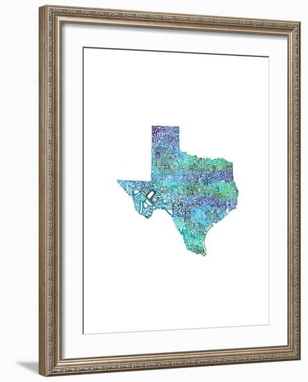 Typographic Texas Cool-CAPow-Framed Art Print