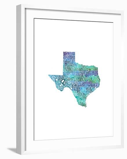 Typographic Texas Cool-CAPow-Framed Art Print