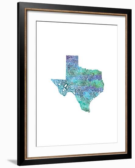 Typographic Texas Cool-CAPow-Framed Art Print