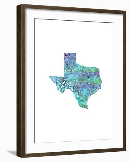 Typographic Texas Cool-CAPow-Framed Art Print