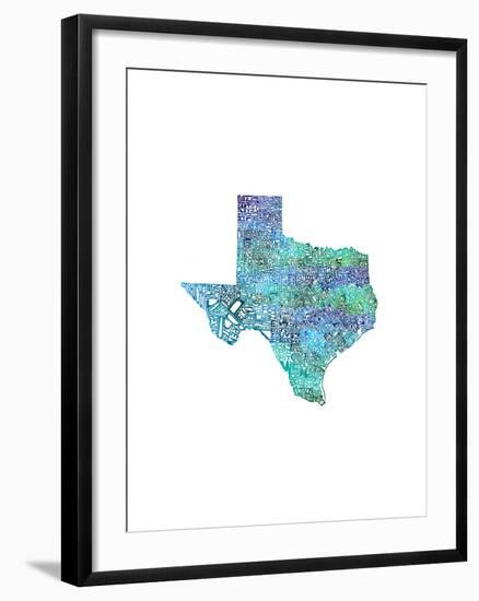 Typographic Texas Cool-CAPow-Framed Art Print