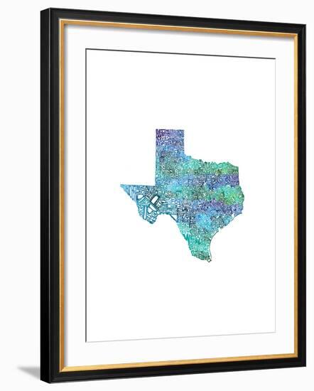 Typographic Texas Cool-CAPow-Framed Art Print