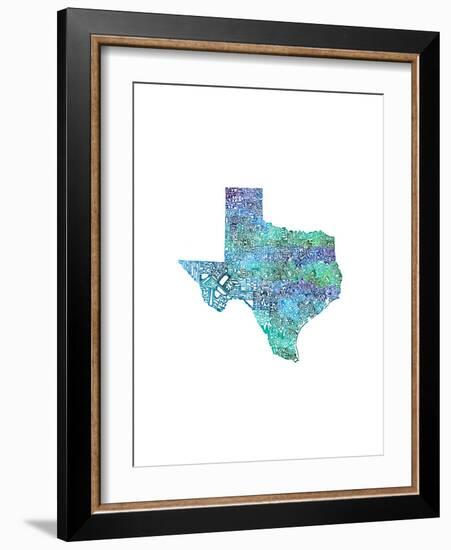 Typographic Texas Cool-CAPow-Framed Premium Giclee Print