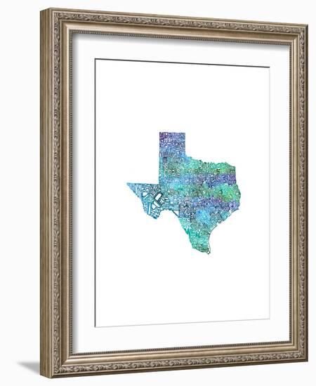 Typographic Texas Cool-CAPow-Framed Art Print