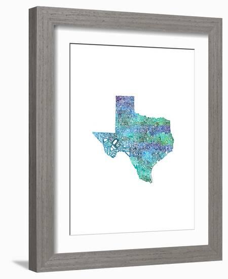 Typographic Texas Cool-CAPow-Framed Art Print