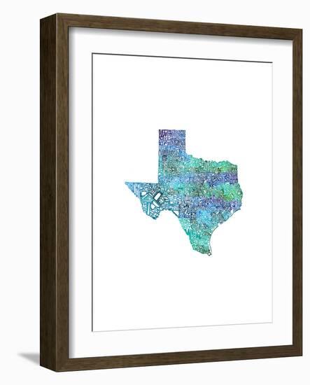 Typographic Texas Cool-CAPow-Framed Art Print