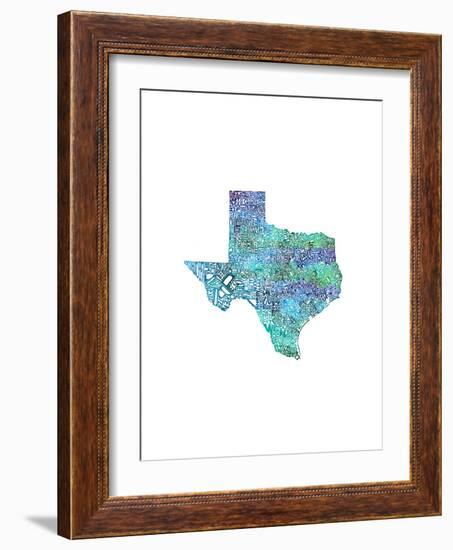 Typographic Texas Cool-CAPow-Framed Art Print