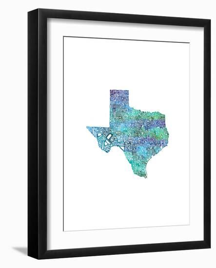 Typographic Texas Cool-CAPow-Framed Art Print