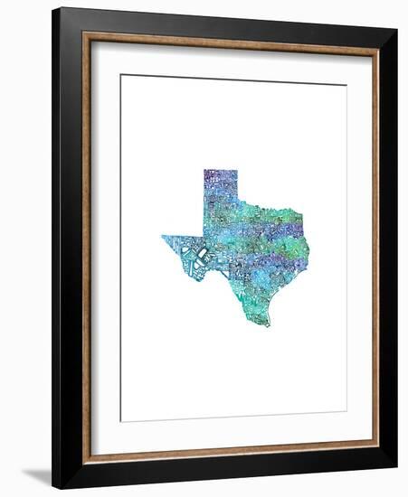 Typographic Texas Cool-CAPow-Framed Art Print