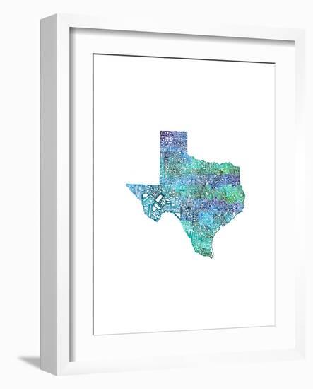 Typographic Texas Cool-CAPow-Framed Art Print