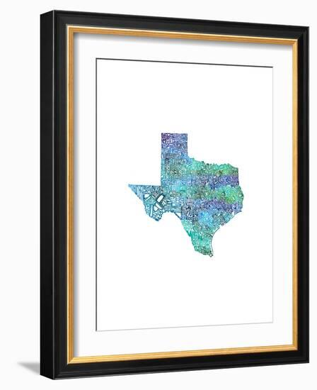 Typographic Texas Cool-CAPow-Framed Art Print