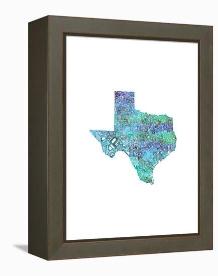 Typographic Texas Cool-CAPow-Framed Stretched Canvas