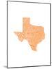 Typographic Texas Orange-CAPow-Mounted Art Print