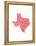 Typographic Texas Red-CAPow-Framed Stretched Canvas