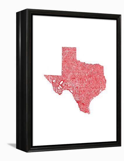 Typographic Texas Red-CAPow-Framed Stretched Canvas