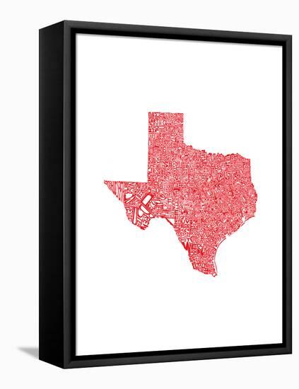 Typographic Texas Red-CAPow-Framed Stretched Canvas