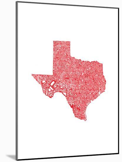 Typographic Texas Red-CAPow-Mounted Art Print