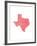 Typographic Texas Red-CAPow-Framed Art Print